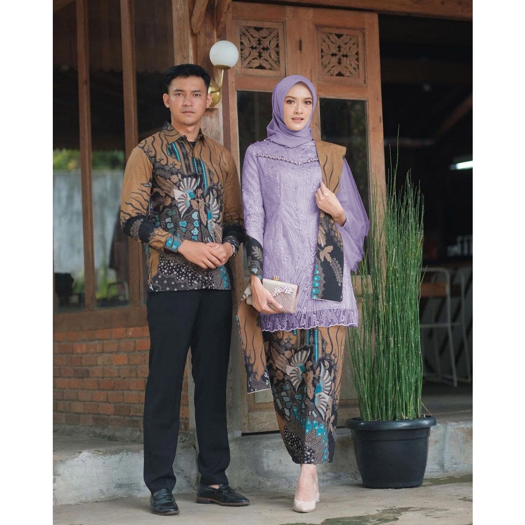 WID BATIK KEBAYA COUPLE SEMI PRANCIS Katun BAHAN KEBAYA FRANCE CORNELI COUPLE VEKKA 1 BATIK COUPLE