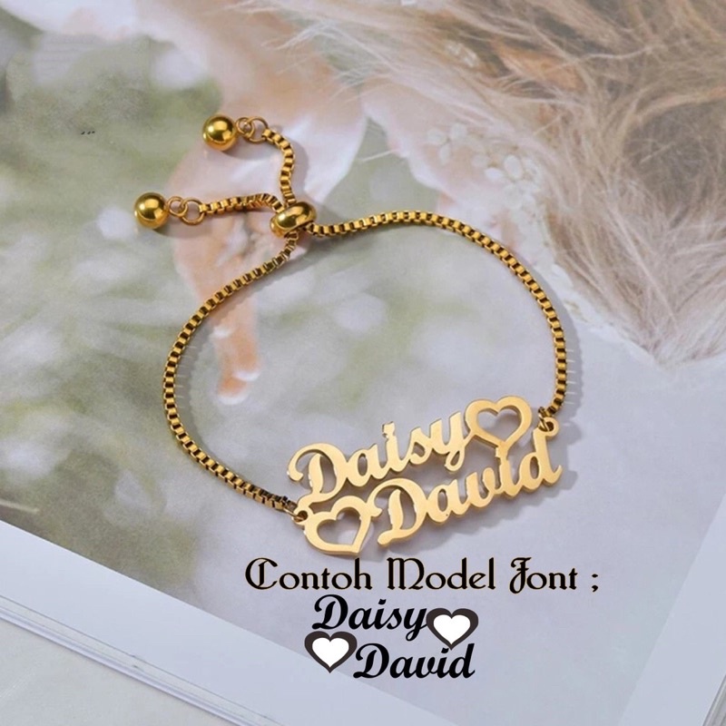 Gelang serut custom ukir nama