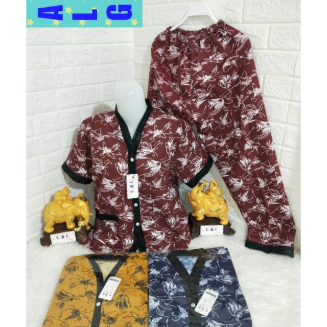 PIYAMA WANITA KATUN CELANA PANJANG