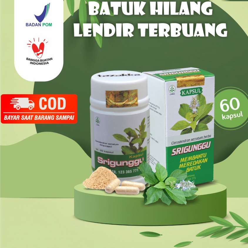 kapsul ekstrak Srigunggu tazakka Obat Gurah Herbal Original Obat Hidung Tersumbat Gurah Suara