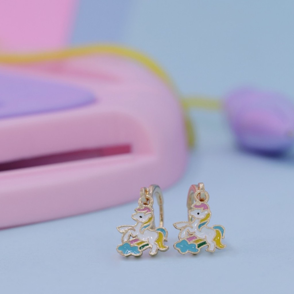 Anting Clip / Klip / Anting Anak Unicorn Pelangi Perhiasan Aksesoris Anak 722