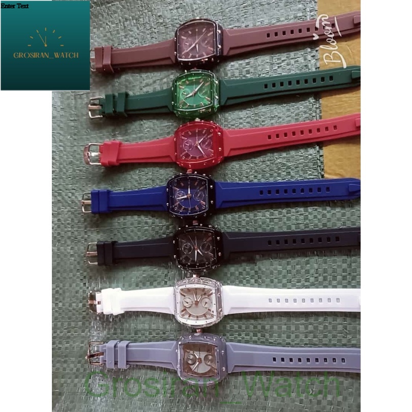 JAM TANGAN WANITA/PRIA MEWAH ELEGAN KEKININIAN TERBARU KW PREMIUM GRADE ORI TAHAN AIR STRAP RUBBER L-56 [G_W]