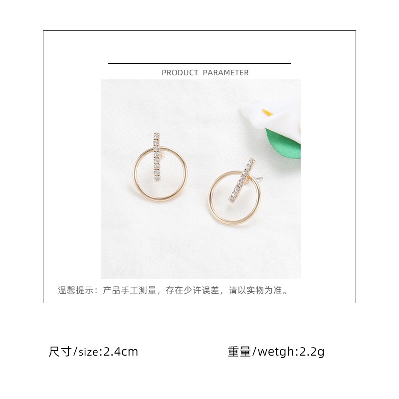 Kreatif geometris anting-anting batang lurus tiga dimensi bulat anting-anting line SHANZUAN desain m