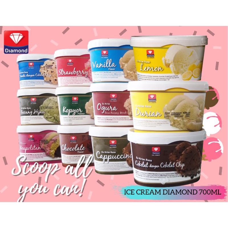 

Diamond ICE CREAM 700ML All Varian GOSEND GRAB