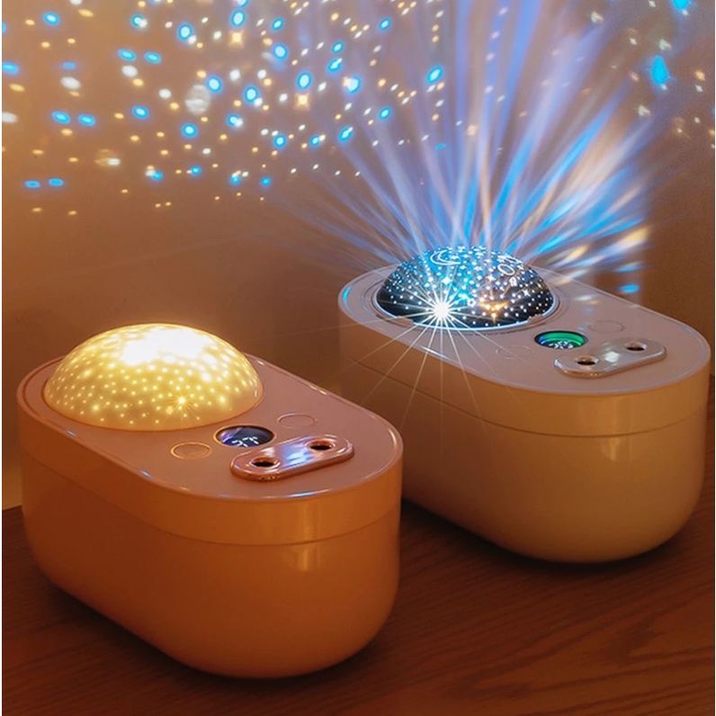 Air Humidifier 1000ml Aromatheraphy Double Spray Cool Mist 2 in 1 Proyektor Night Lamp