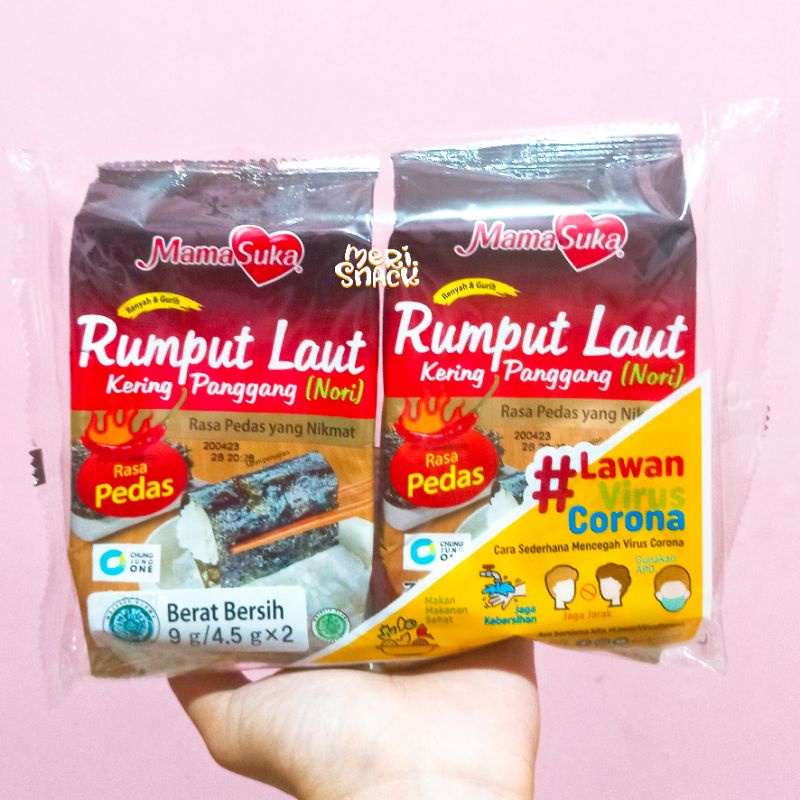 

Rumput Laut Panggang Spicy Mama Suka / Nori Mamasuka Spicy / Nori Pedas Isi 2 / Spicy Nori