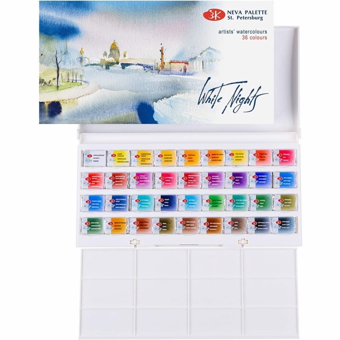 

White Nights Nevskaya Palitra FULL PAN Artist Grade Watercolor 24 36 - 24