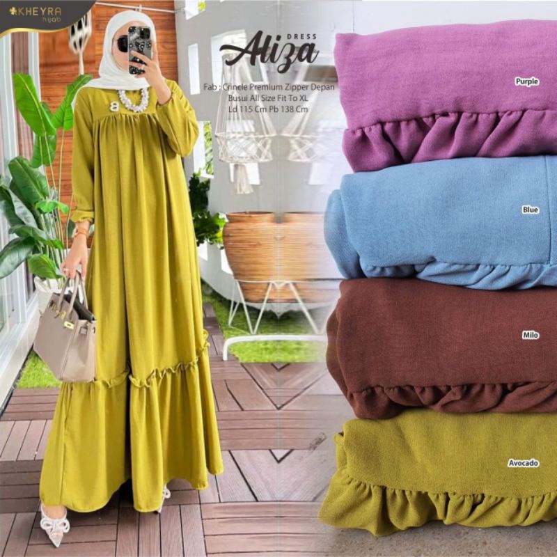 Gamis Crinkle Ori ALIZA DRES Original Kheyra Hijab