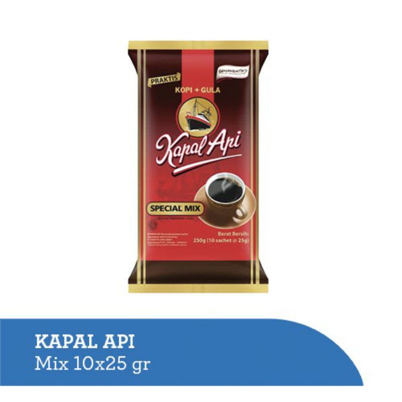 Kapal Api Spesial Mix Kopi Hitam isi 10pcs 10x25gr