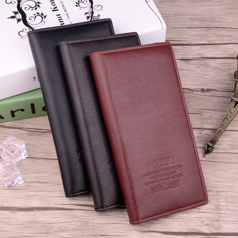 Dompet Panjang Kulit Pria Lipat Tipis Premium Murah Woerfu Long wallet cowok