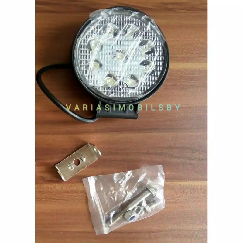 Lampu Sorot WORKLIGHT LED BULAT 27W Lampu Tembak 9 MATA Motor Mobil