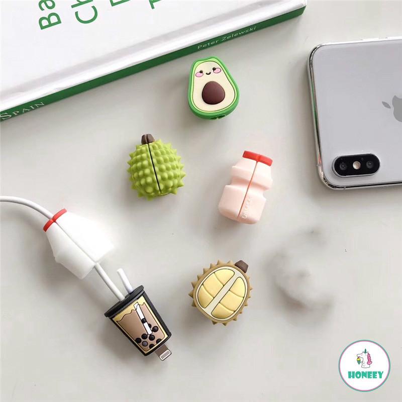 Cable Bite Funny Avocado Durian Fruit Kaws Cable Protector for iPhone Cord Wire Cable Winder Cable Accessory