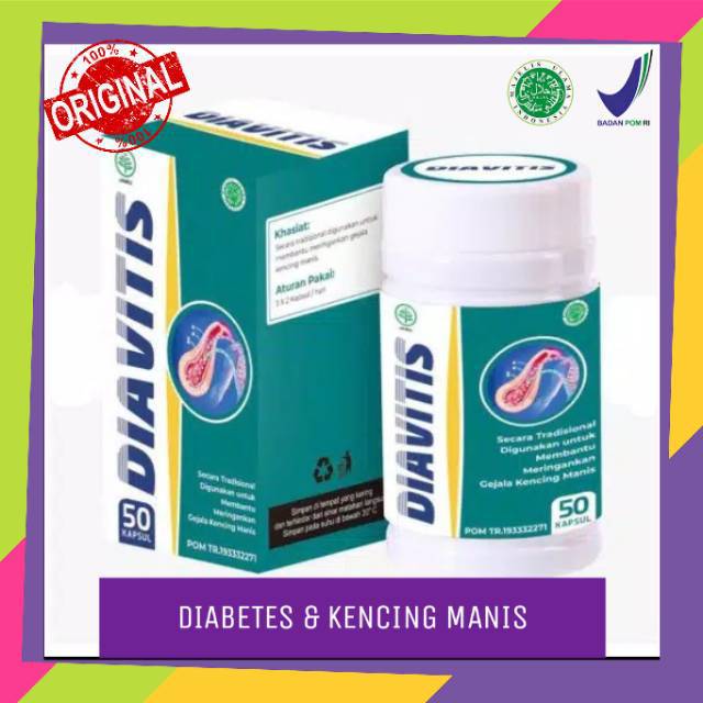 Diavitis Naturafit Obat Diabetes, Kencing Manis, Penurun Gula Darah Herbal Asli Terjamin BPOM dan Hallal