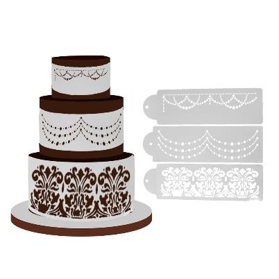 Cake Stencil - Pearl Chain Pattern (3pcs)