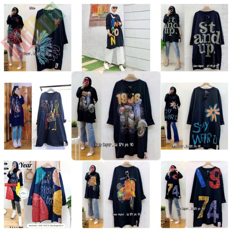Tunik Kaos Jumbo Import Ld 130 120 Collection