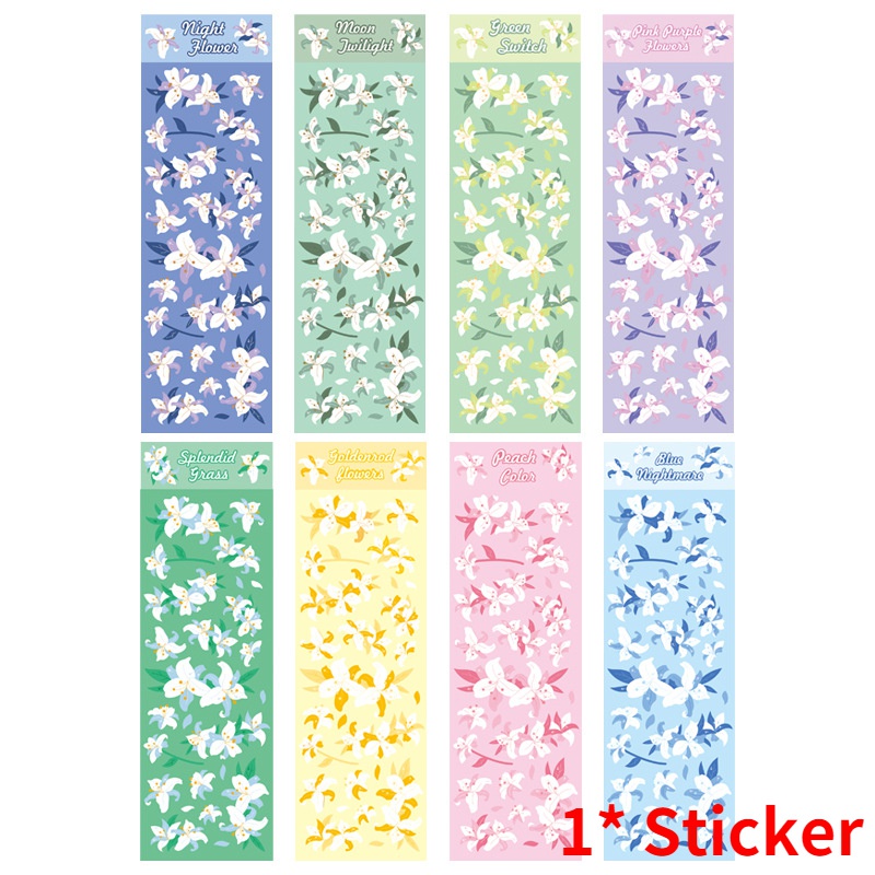 Lily Stiker Motif Tanaman Untuk Dekorasi Buku Catatan / Scrapbook DIY