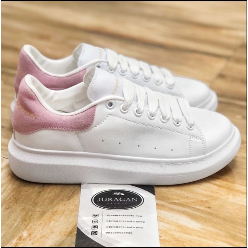 Alexander McQueen Leather Sneakers &quot;White Pink&quot;