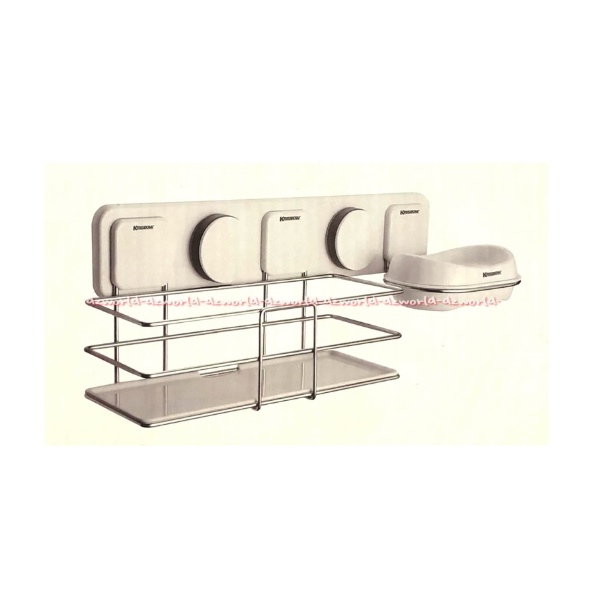 Krisbow Super Suction Rectagle Shelf Soap Tempat Gantungan Sabun