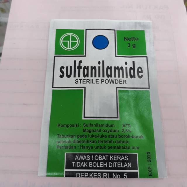 SULFANILAMIDE SULFANILAMIT OBAT KORENG PENGERING LUKA-Serbuk pengering luka sulfanilamide-obat koren