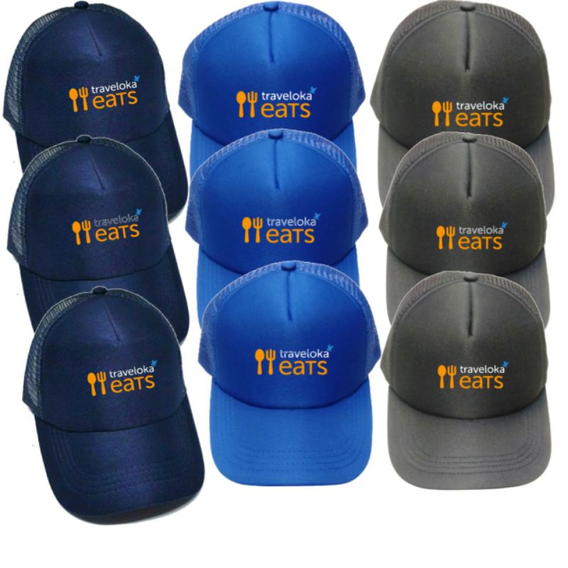 Topi trackher Jaring Traveloka Eats pria dan wanita