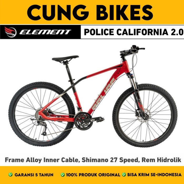 Sepeda Gunung 27.5 Inch MTB Element Police California 2.0 3 x 9 speed Shimano