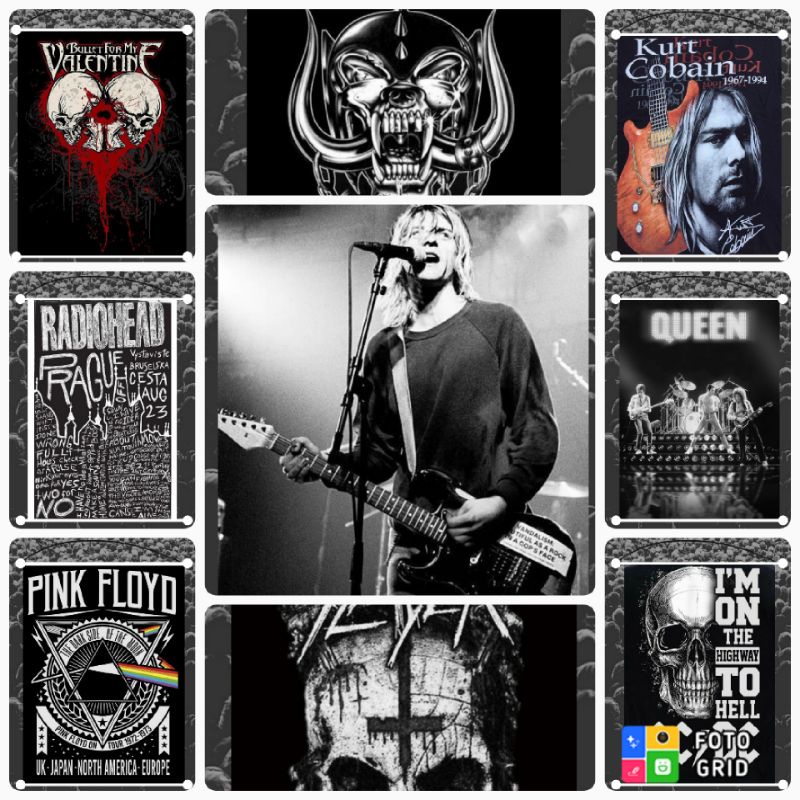 Roll banner band rock metal / poster gantung