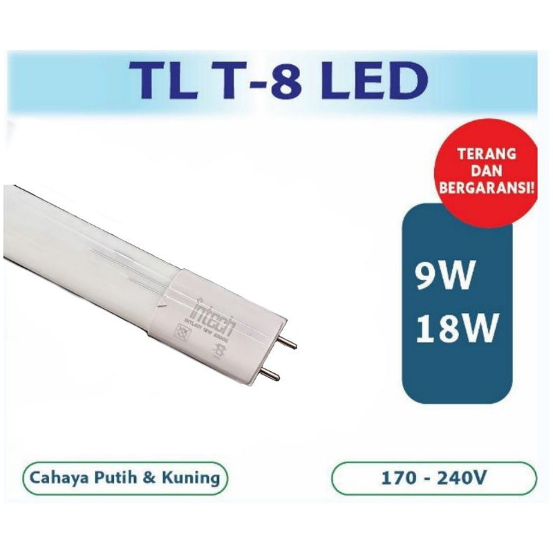 Lampu TL T8 LED 18W  120cm Unit lampu