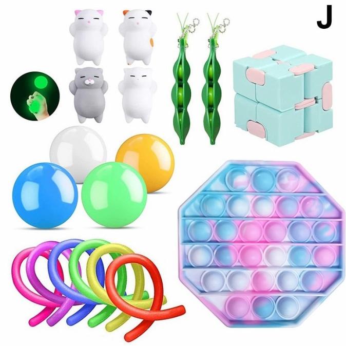 Mainan Sensory Fidget Toy Set Stress & Anty Axienty Pack (Persegi)