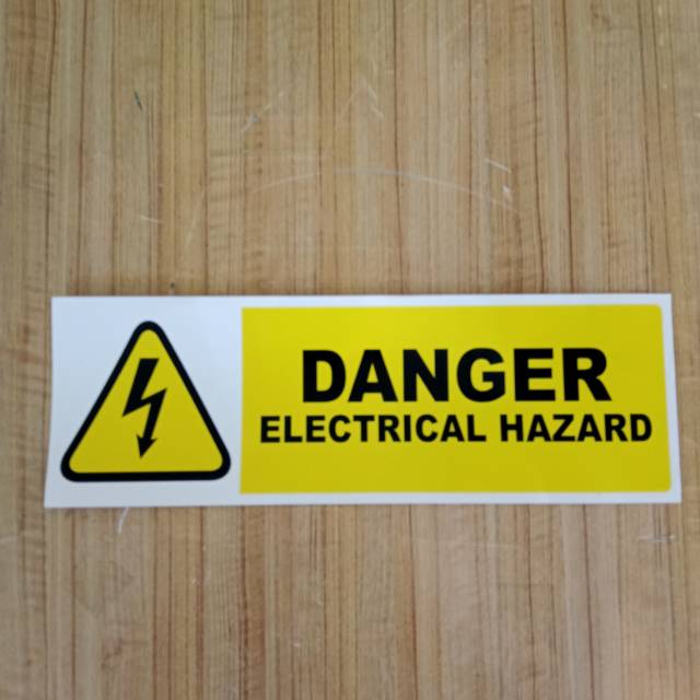 

Stiker K3 rambu safety. Danger eletrical hazard. UK 10x30cm