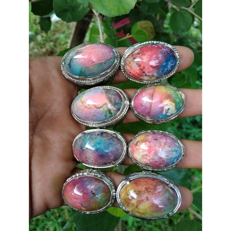 jual borongan akik rubah pelangi 8pcs