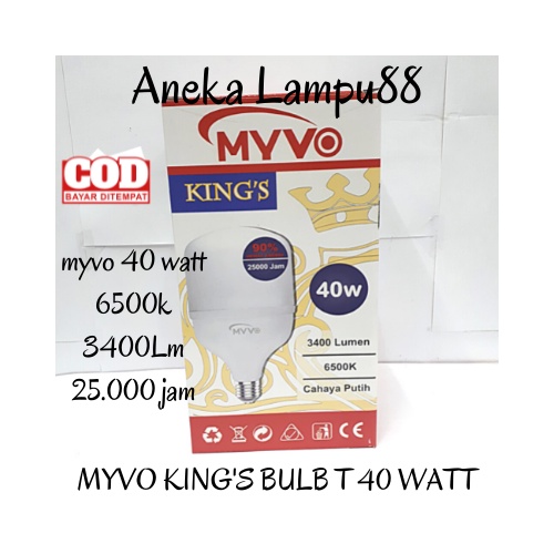 Lampu 40 watt / bohlam myvo king 40 watt / myvo king's 40 watt putih