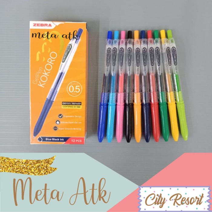 

Pulpen / Pen Gel Kokoro Zebra (12Pc)