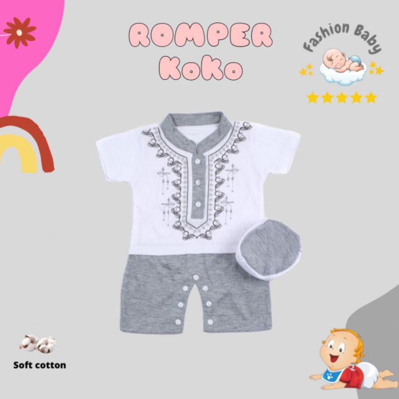 Romper KoKo Bordir 0-12 Bulan Bahan katun lembut...