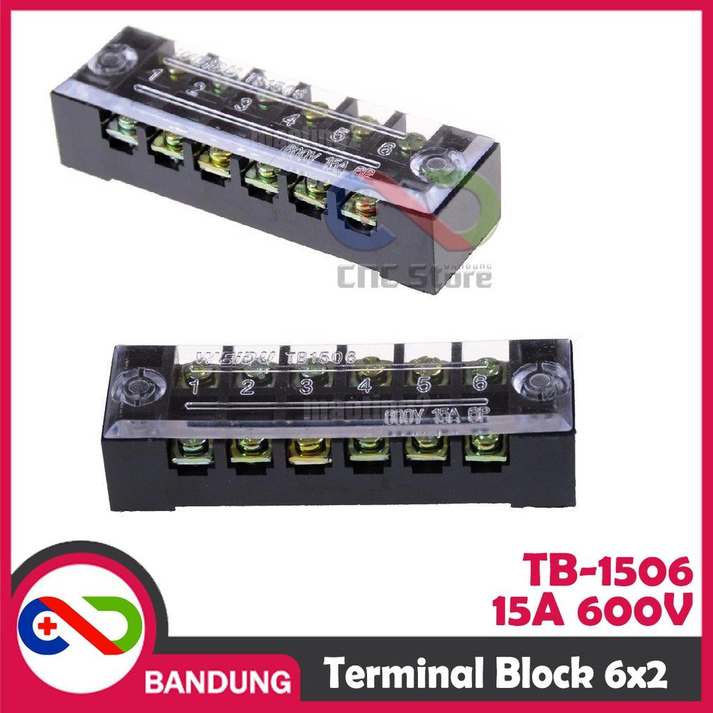 TERMINAL BLOCK 6X2 12 TITIK TB-1506 15A 600V