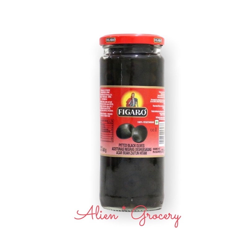 Figaro Pitted Black Olives Acar Buah Zaitun Hitam 450gr