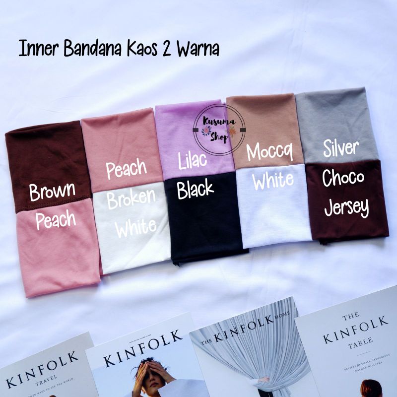 Inner bandana bahan kaos 2 warna /daleman hijab 2 warna