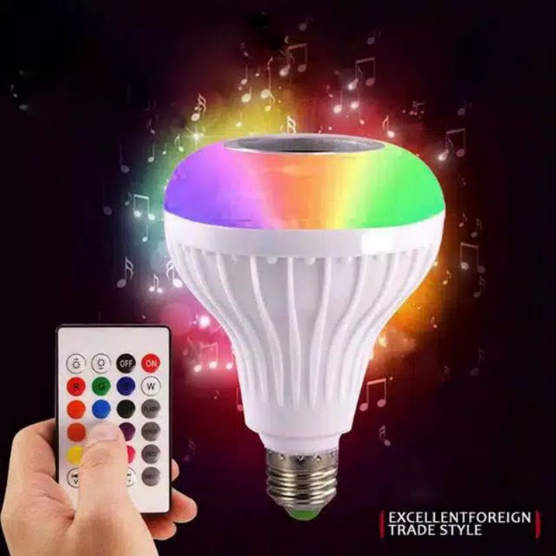 Speaker led bohlam bluetooth lampu malam tidur musik