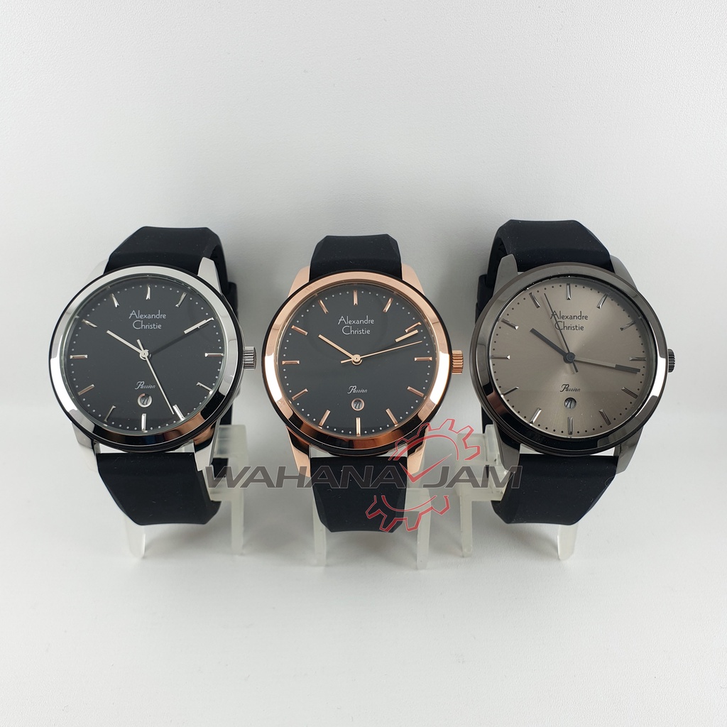 Alexandre Christie AC 2966 LD / Jam Tangan Wanita AC2966 Alexander Cewek Tali Karet Rubber Ringan