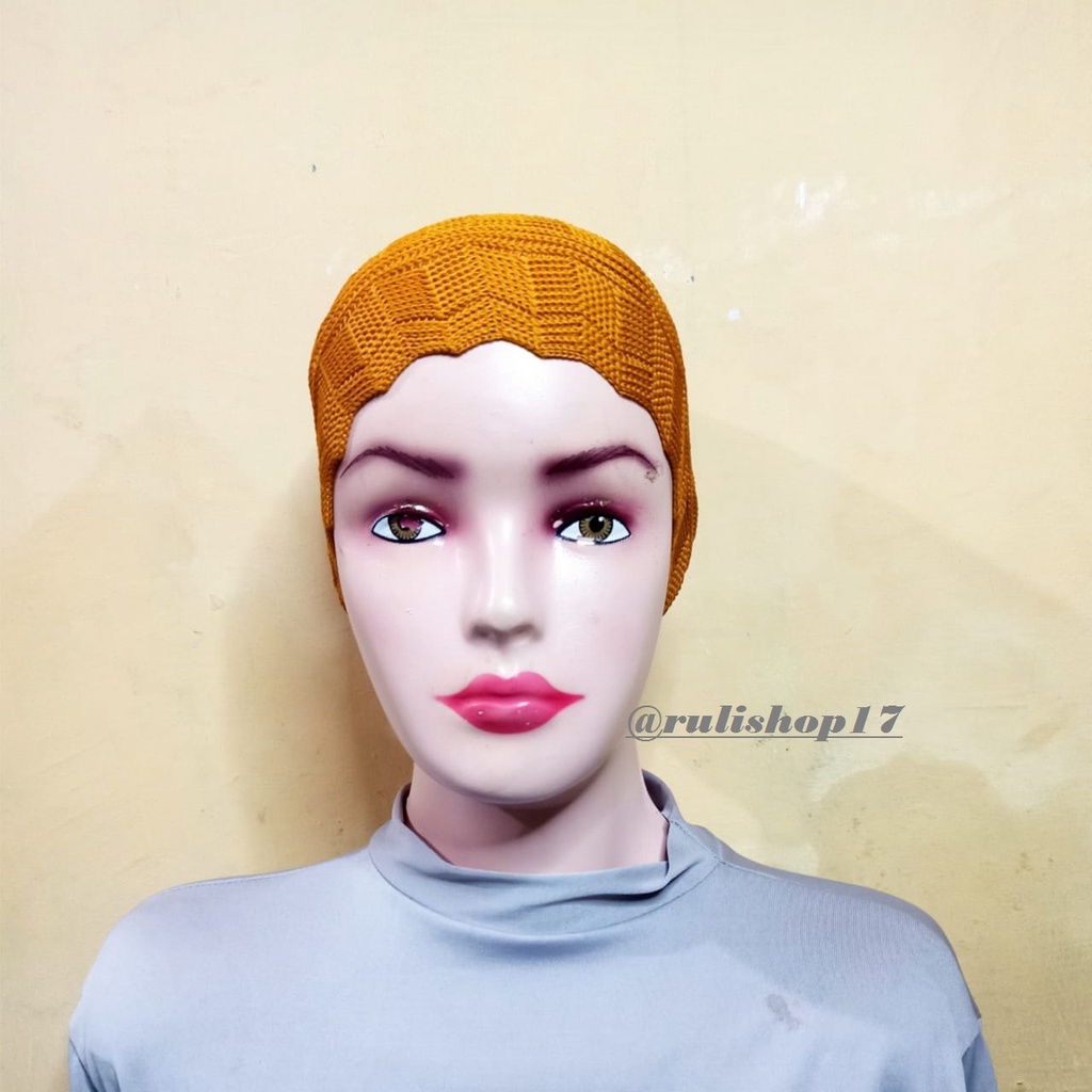 Ciput rajut zigzag model kupluk / hoodie