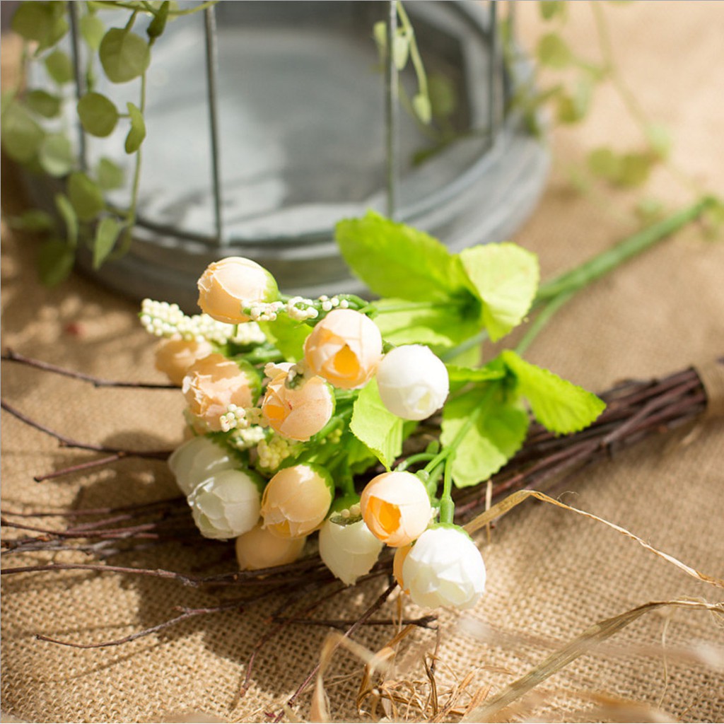 MYSTYLE BUNGA PLASTIK ROSE C15 1 TANGKAI = 13 PCS BUNGA MAWAR HIAS ARTIFICIAL BUNGA ARTIFISIAL MURAH-8