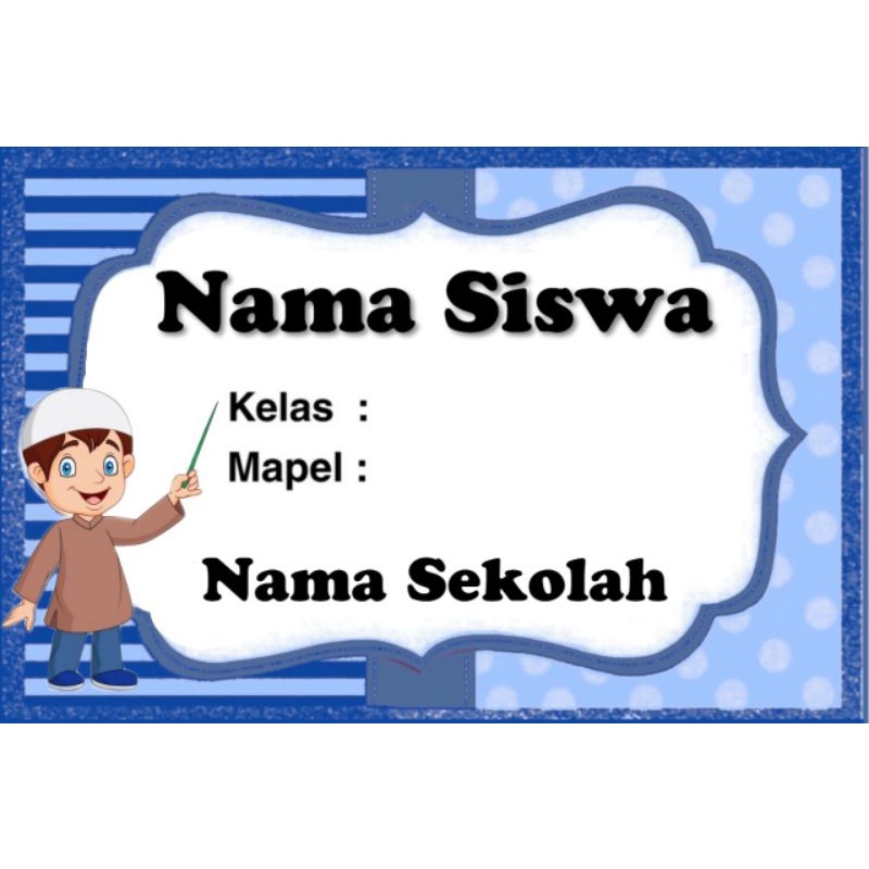 

(ISI 50 PCS) Label Buku Sekolah Untuk Laki-Laki