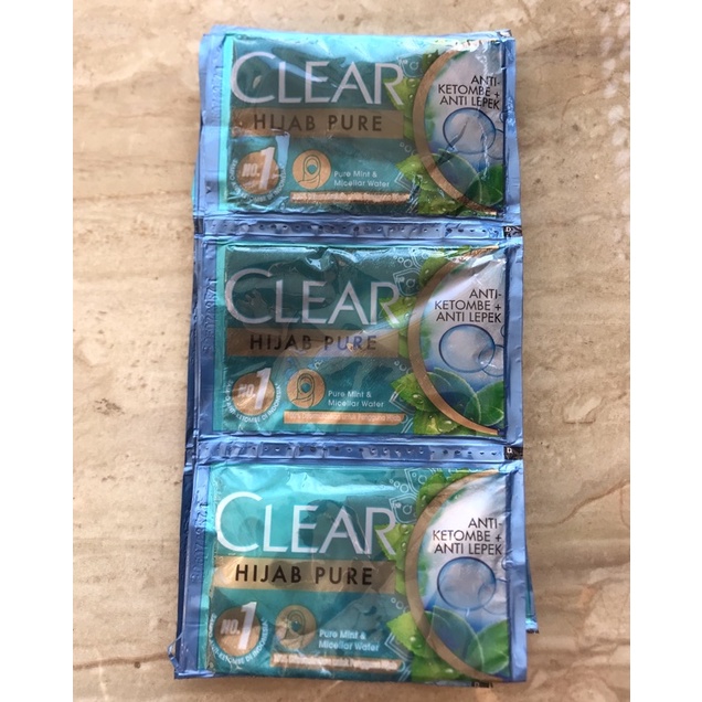 TOKO RIZKY - CLEAR Shampoo HIJAB PURE Anti ketombe anti lepek 1 Sachet