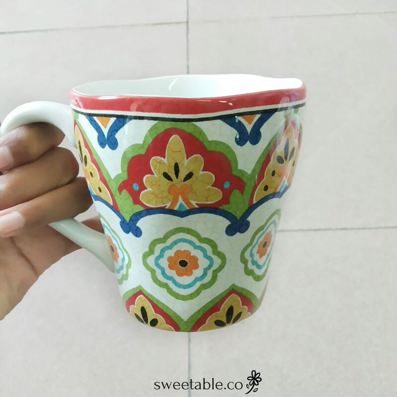 MAROKO MUG GREEN GELAS LUCU CANTIK SANGO KERAMIK TABLEWARE