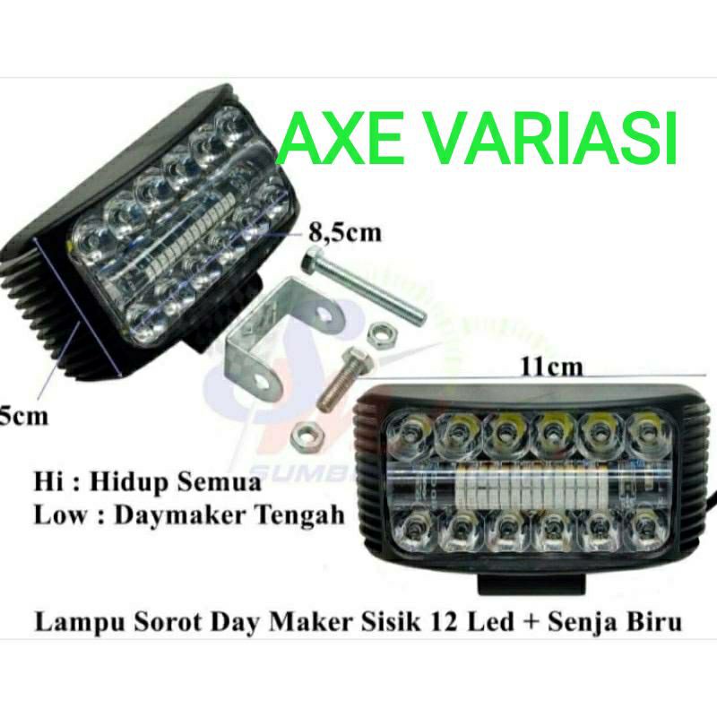 Lampu tembak sorot daymaker sisik 12 led 30 watt+ senja biru