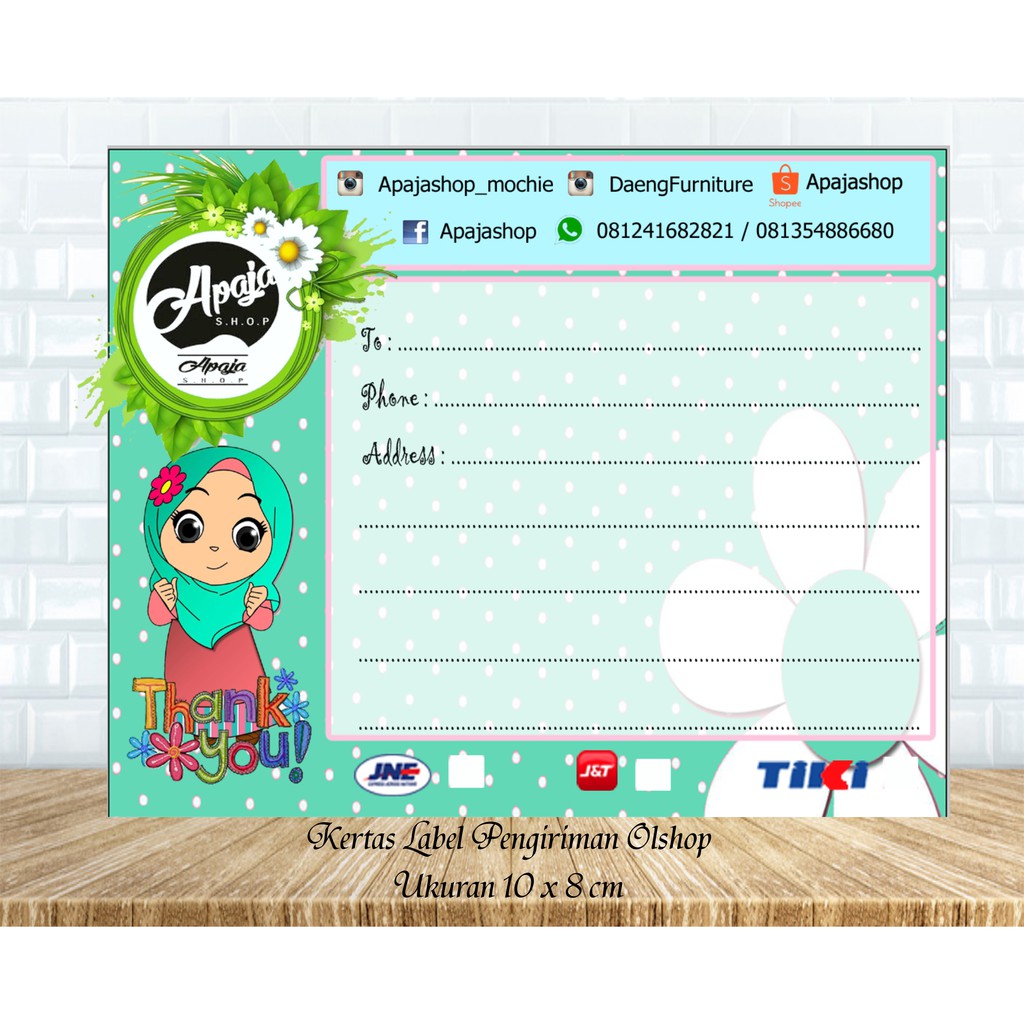 

LABEL PENGIRIMAN ISI 100 LEMBAR (BUKAN STIKER) - SHIPPING LABEL BERWARNA