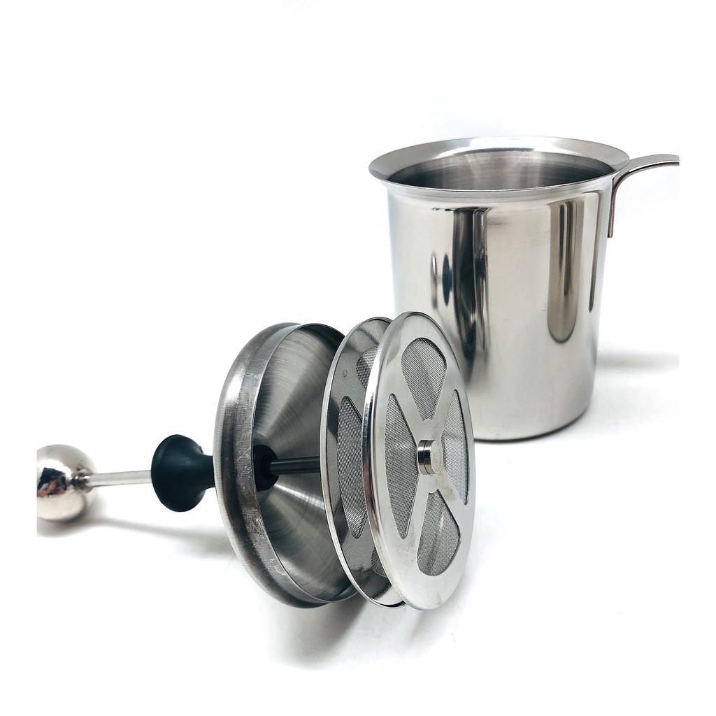 Manual Milk Frother Hand Frother Pembuat Busa Susu Manual French Press