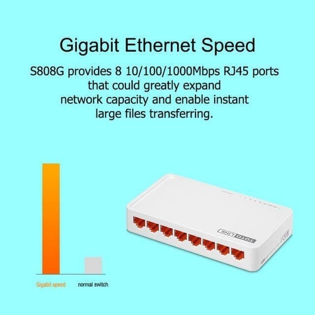 totolink switch hub 8 port gigabit 100/1000mbps