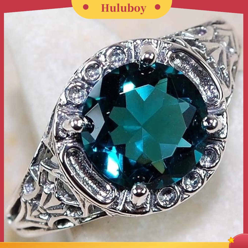 Hu Hu Hu Hu Hu Alat Bantu Pasang Kacamata♡ Cincin Wanita Desain Ukiran Hollow Hias Berlian Imitasi Besar Gaya Retrovintage Untuk Pesta