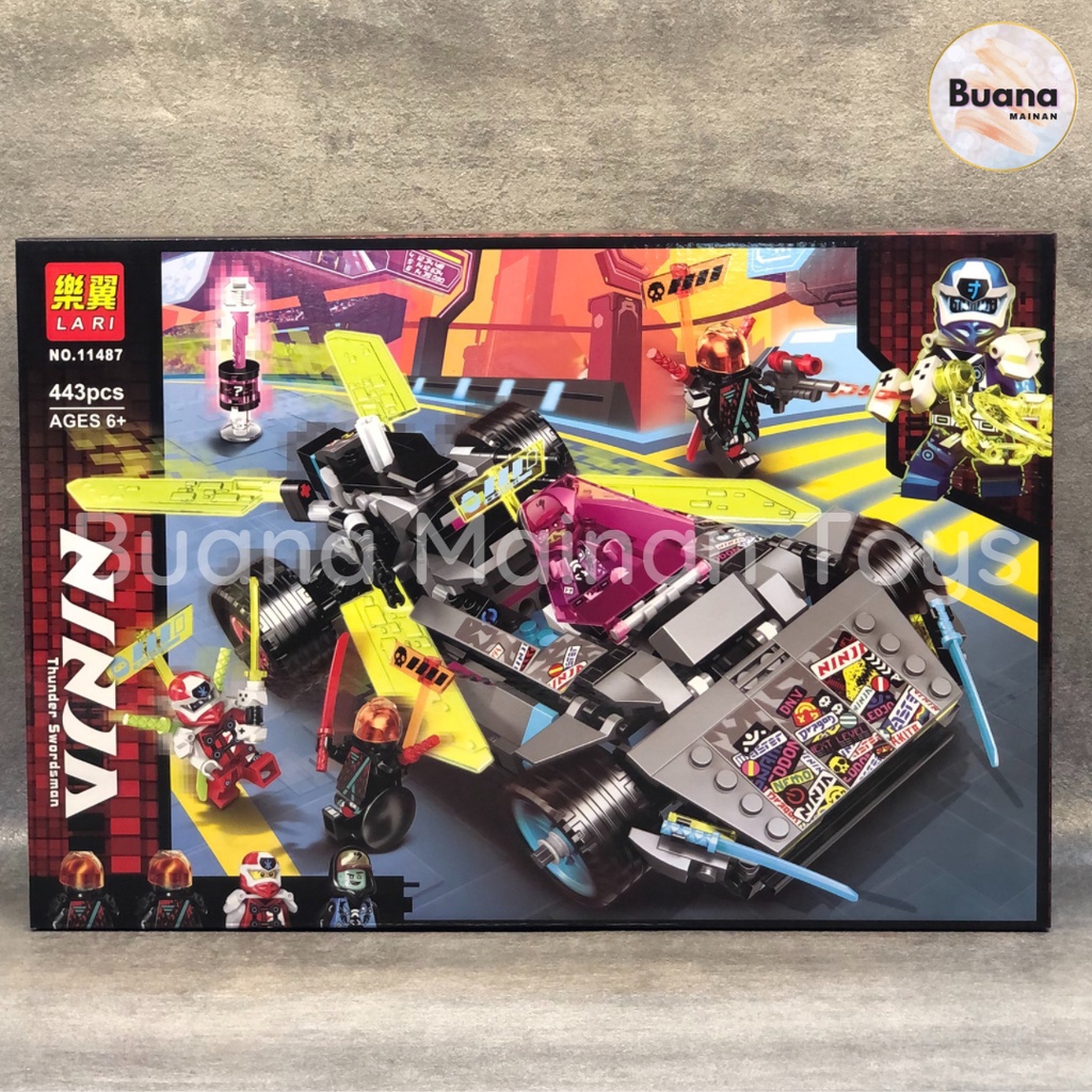 BRICK LARI NINJAGO BATTLE CAR 11487 MAINAN EDUKASI ANAK COWO COWOK BLOCKS BRICKS NINJA FIGHTER MOBIL PERANG NINJA-GO