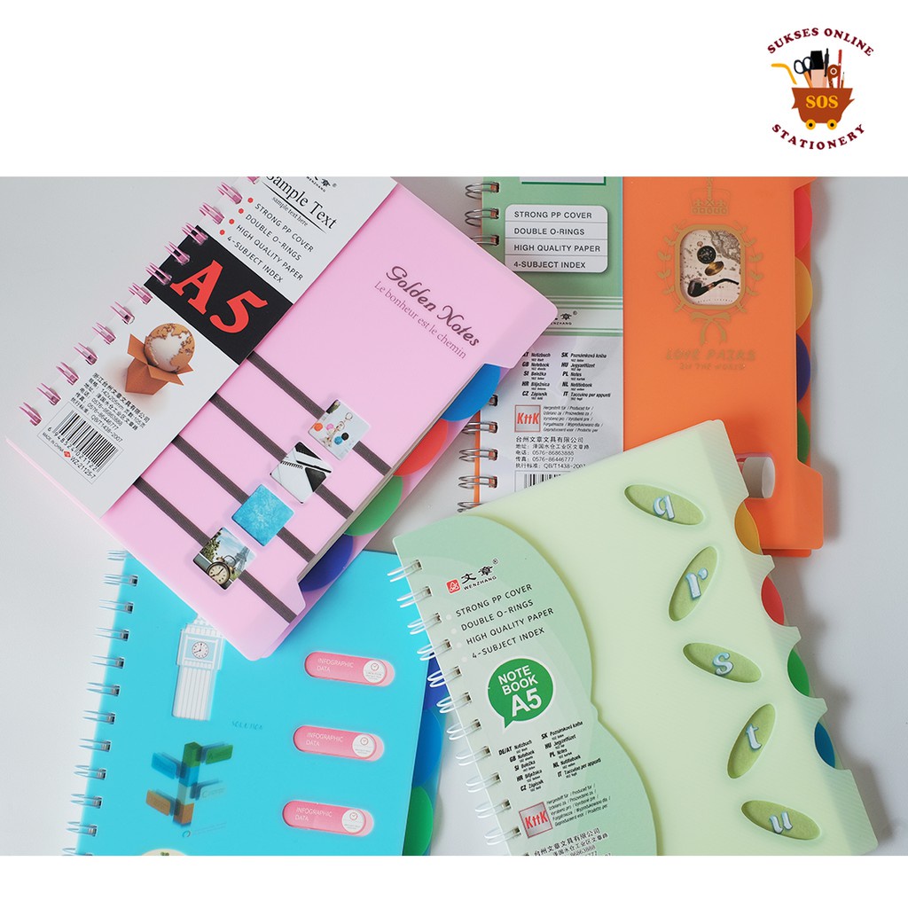 

MJ Buku Tulis Spiral A5-90 Index Cover Plastik/Buku Spiral/Catatan/Note Book/Notebook